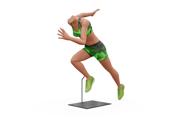 Female Sport Outfit Mock-up Isolated