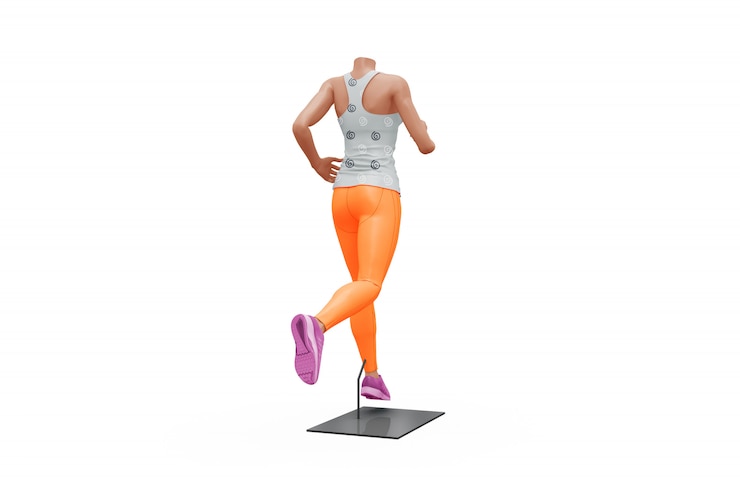 PSD female sport outfit mock-up isolated