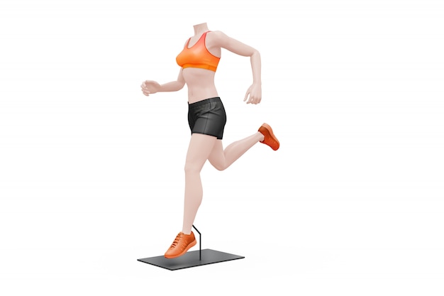 female sport outfit mock-up isolated