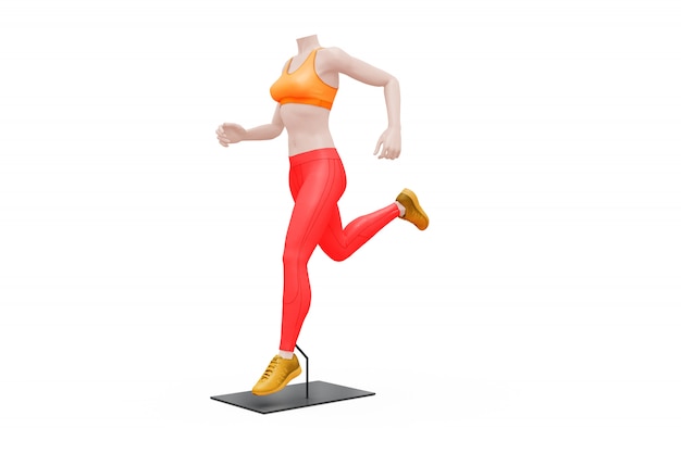 female sport outfit mock-up isolated