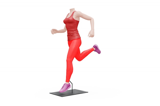female sport outfit mock-up isolated
