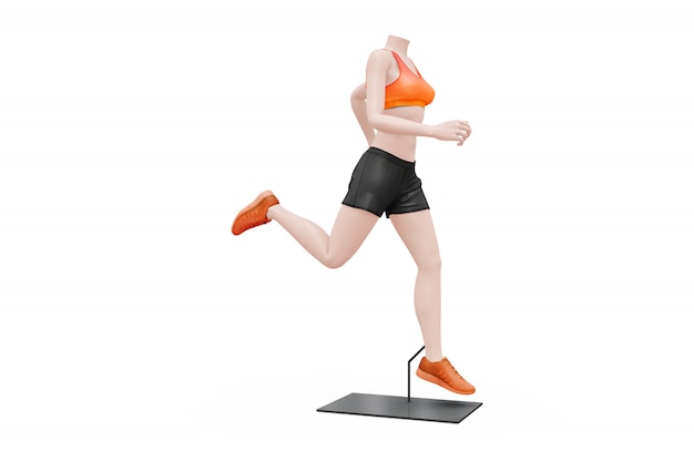female sport outfit mock-up isolated