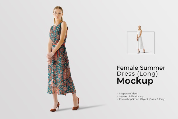 PSD female summer dress mockup