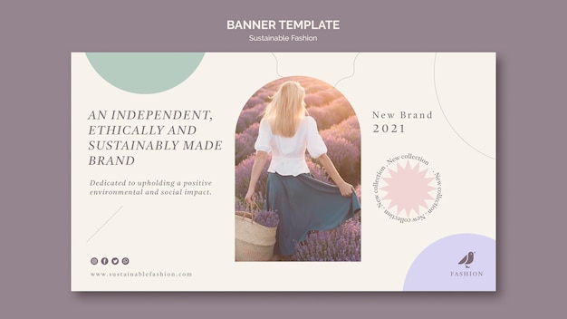 Female sustainable fashion banner template