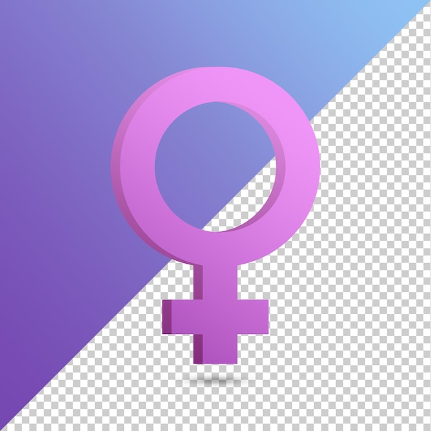 PSD female symbol icon 3d render isolated