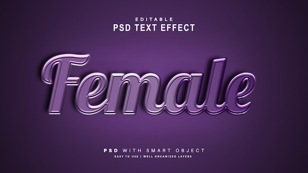 female text effect. editable text smart object