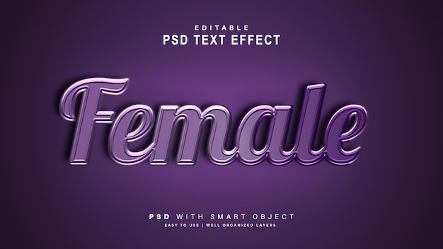 Female text effect. editable text smart object