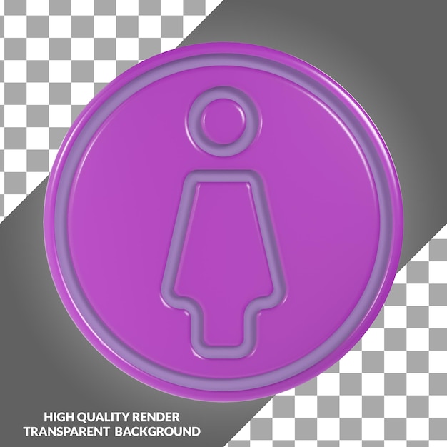 PSD female toilet sign 3d illustration icon