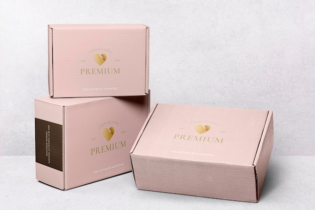 Feminine box mockup business packaging psd