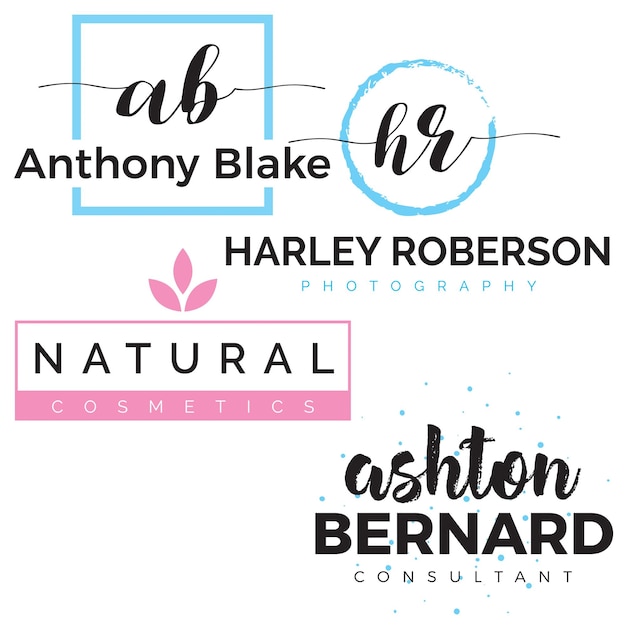 Feminine branding logo psd