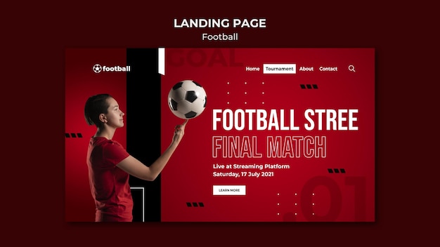 PSD feminine football landing page template