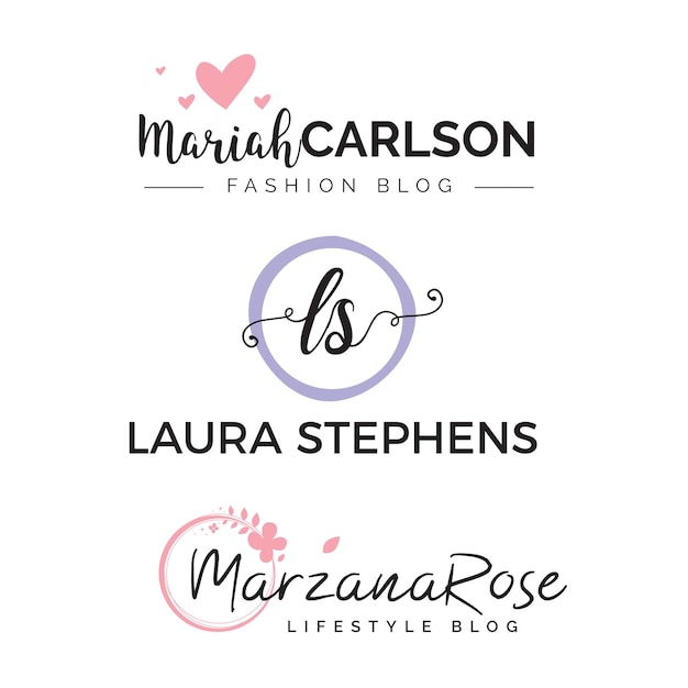 Feminine Minimal Branding Logo PSD