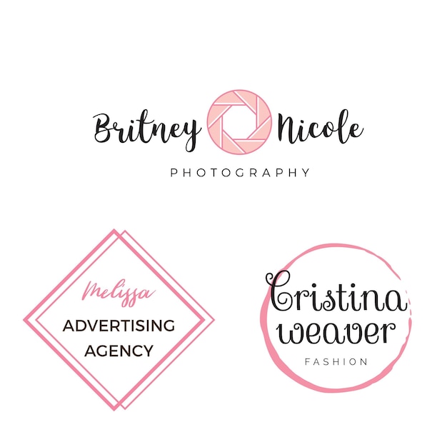 PSD feminine minimal branding logo psd