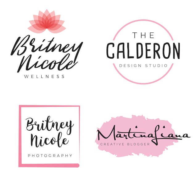 Feminine Minimal Branding Logo PSD