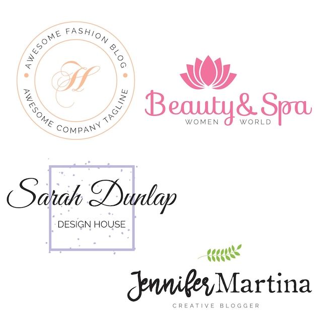 PSD feminine minimal branding logo psd