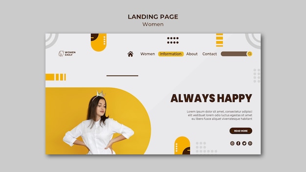 PSD feminism conference landing page template