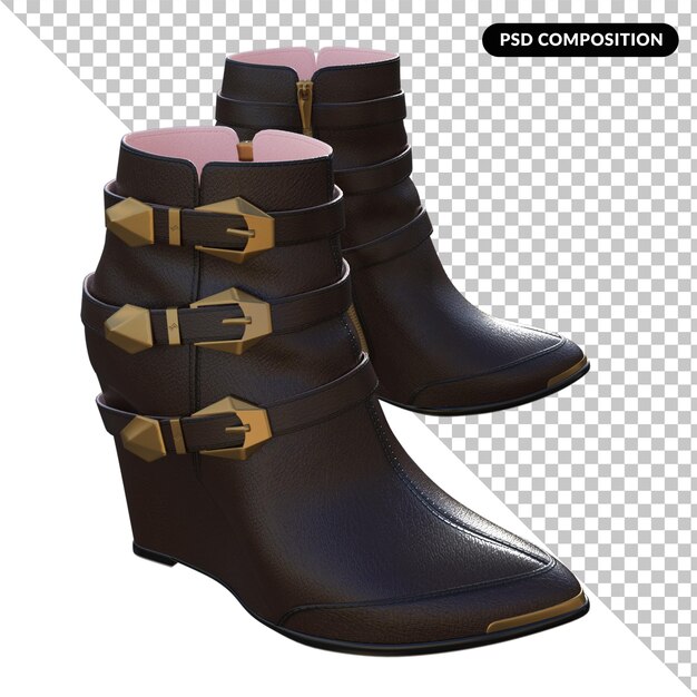 PSD femmal boots fashion isolated 3d