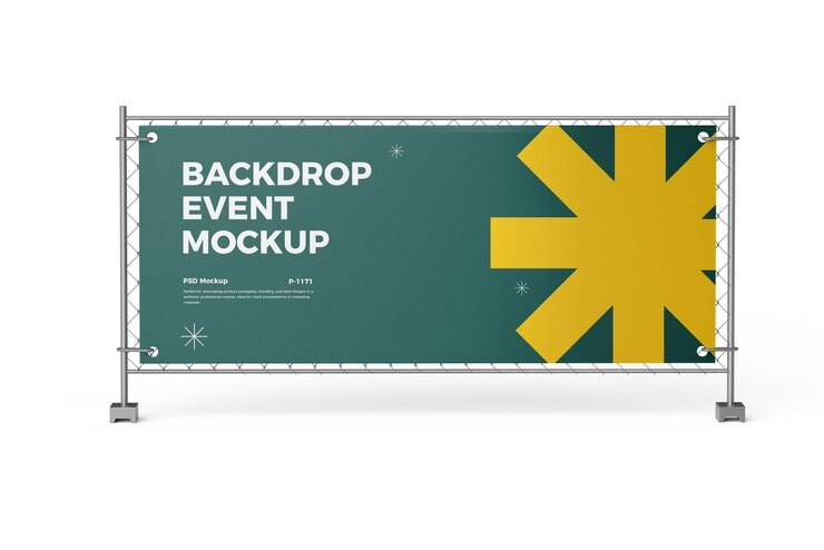 Fence Banner Mockup voor presentatie en branding Promotoin