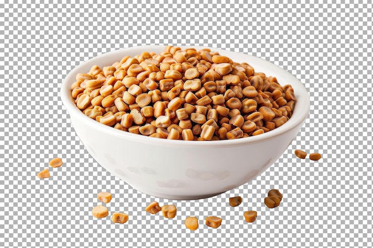 PSD fenugreek seeds isolated on transparent background