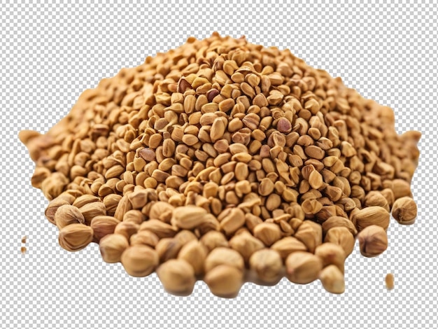 Fenugreek seeds on transparent background