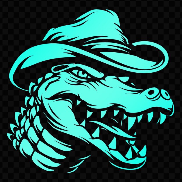 PSD ferocious crocodile animal mascot logo with australian outba psd vector tshirt tattoo ink art