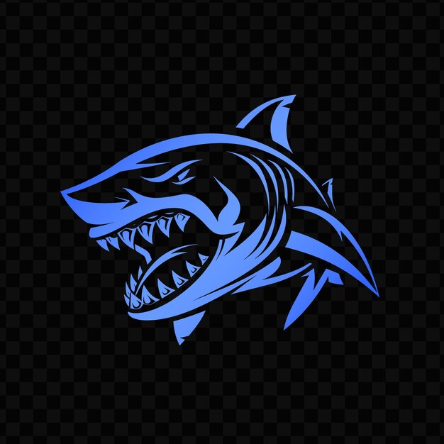 PSD ferocious shark mascot logo with teeth and fins designed wit psd vector tshirt tattoo ink art