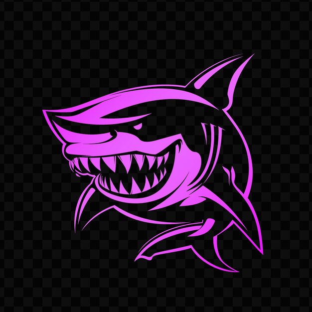 PSD ferocious shark mascot logo with teeth and fins designed wit psd vector tshirt tattoo ink art