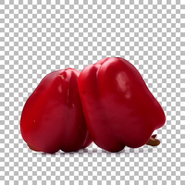 Fersk hel og skivet gul paprika isolert på gjennomsiktig bakgrunn