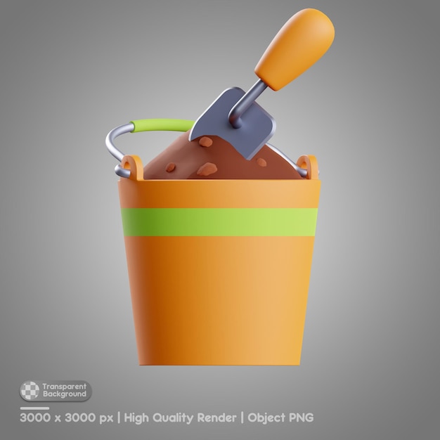 PSD fertilizer bucket 3d illustration