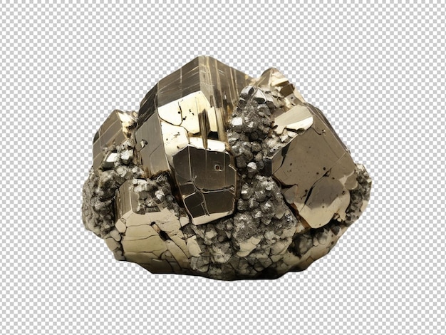 Fes2 pyrite op doorzichtige achtergrond