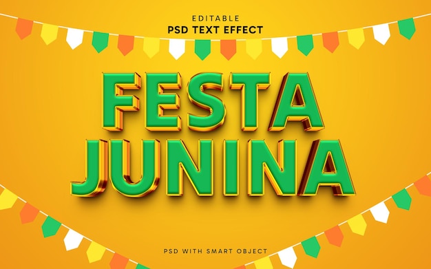 Эффект стиля текста Festa Junina 3d