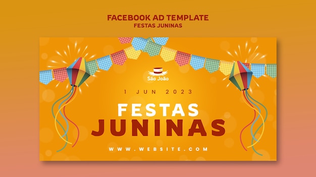 Festa junina 축하 페이스 북 템플릿