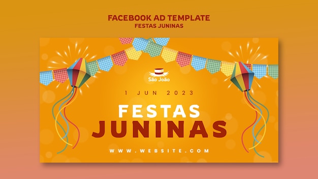 PSD festa junina celebration facebook template