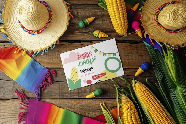 PSD mockup della celebrazione di festa junina