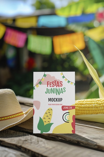 PSD festa junina celebration mockup