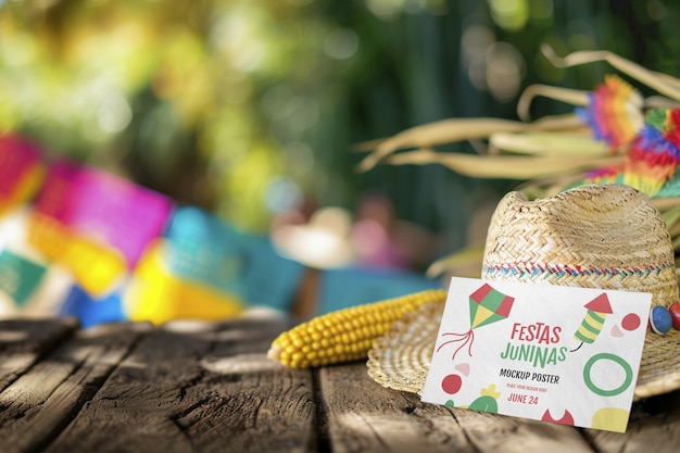 PSD festa junina celebration mockup