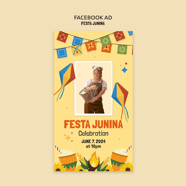 PSD template per la celebrazione di festa junina