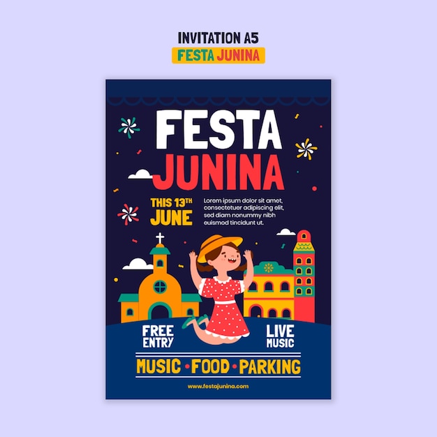 Festa junina celebration template