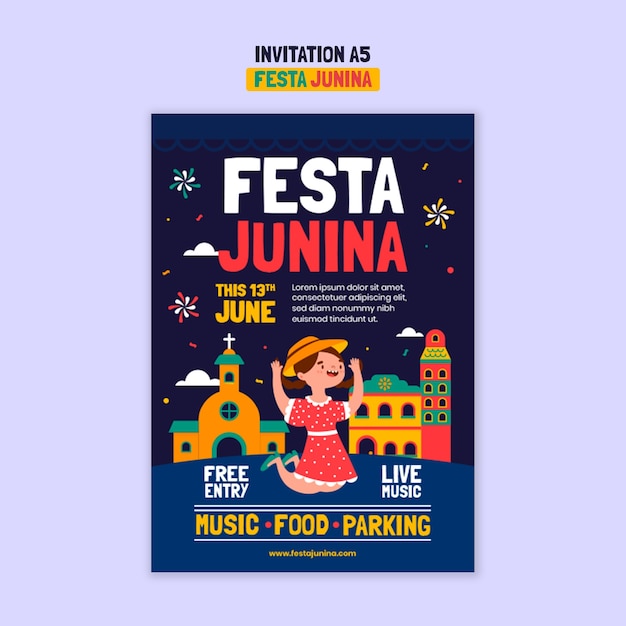 PSD festa junina celebration template