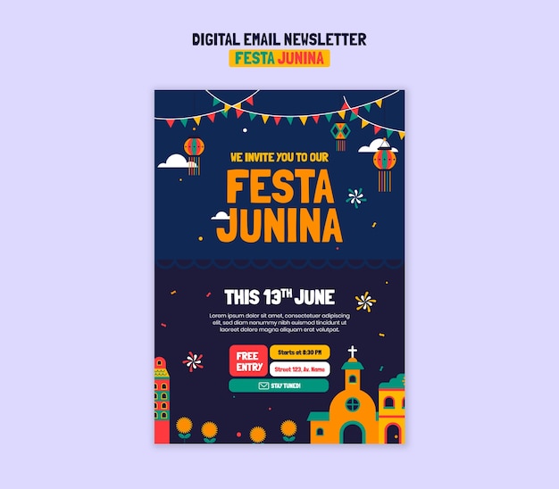 PSD Шаблон празднования festa junina