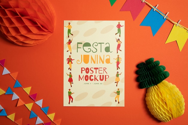 PSD festa junina mockup-posterontwerp