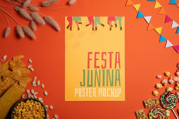 PSD festa junina mockup-posterontwerp