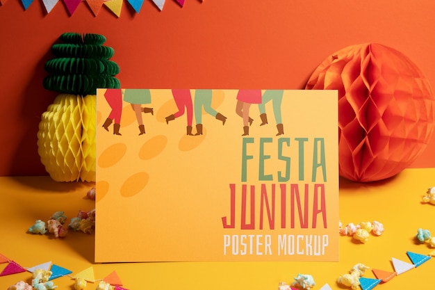 PSD festa junina mockup-posterontwerp