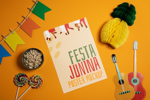 PSD festa junina poster mockup design