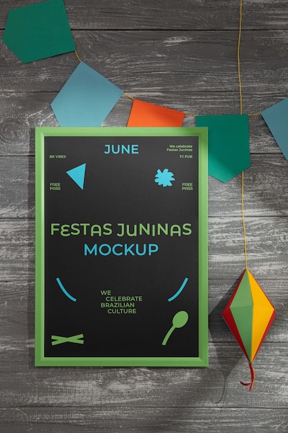 PSD mockup di poster festa junina