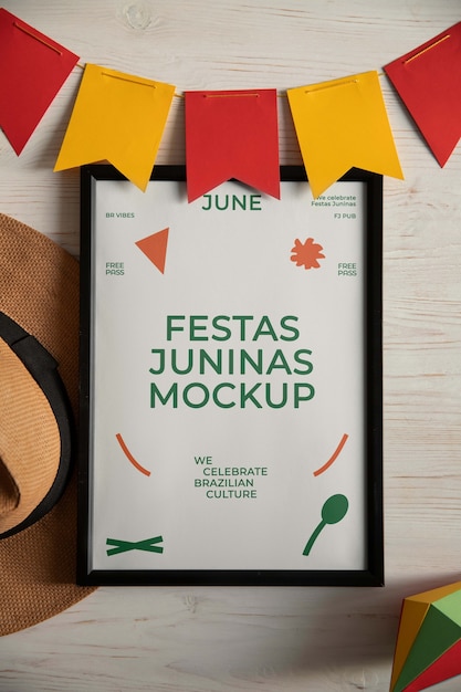 PSD mockup di poster festa junina