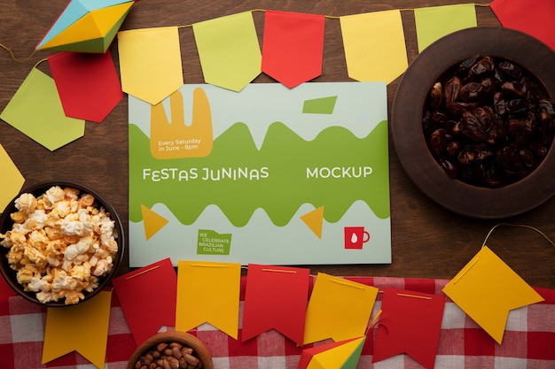 PSD mockup di poster festa junina