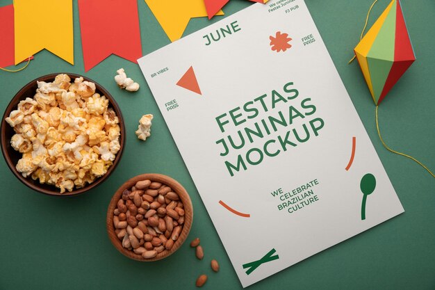 PSD mockup di poster festa junina