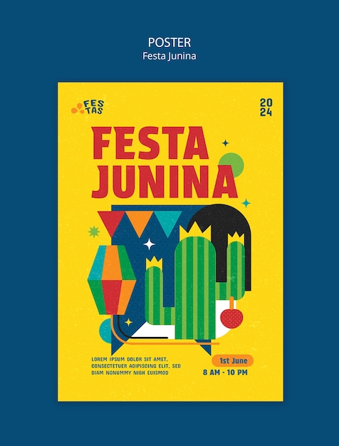 PSD festa junina sjabloonontwerp