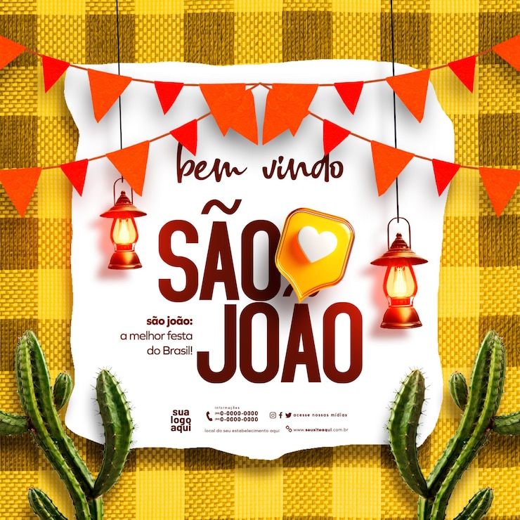 PSD festa junina social media poster